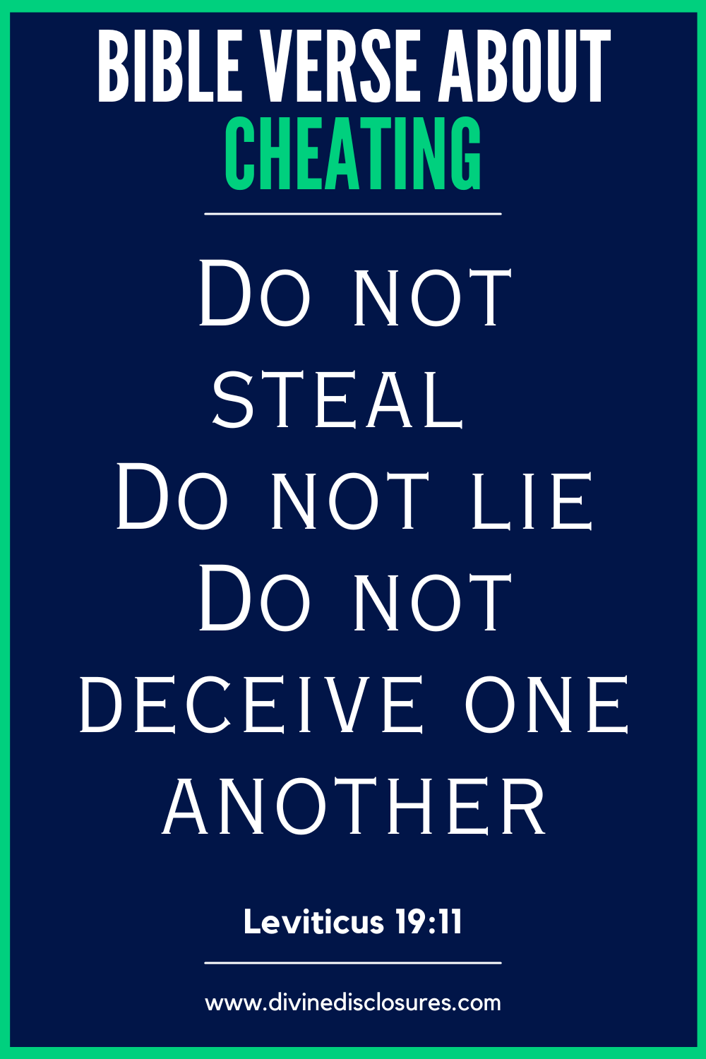 Bible Verse About Cheating