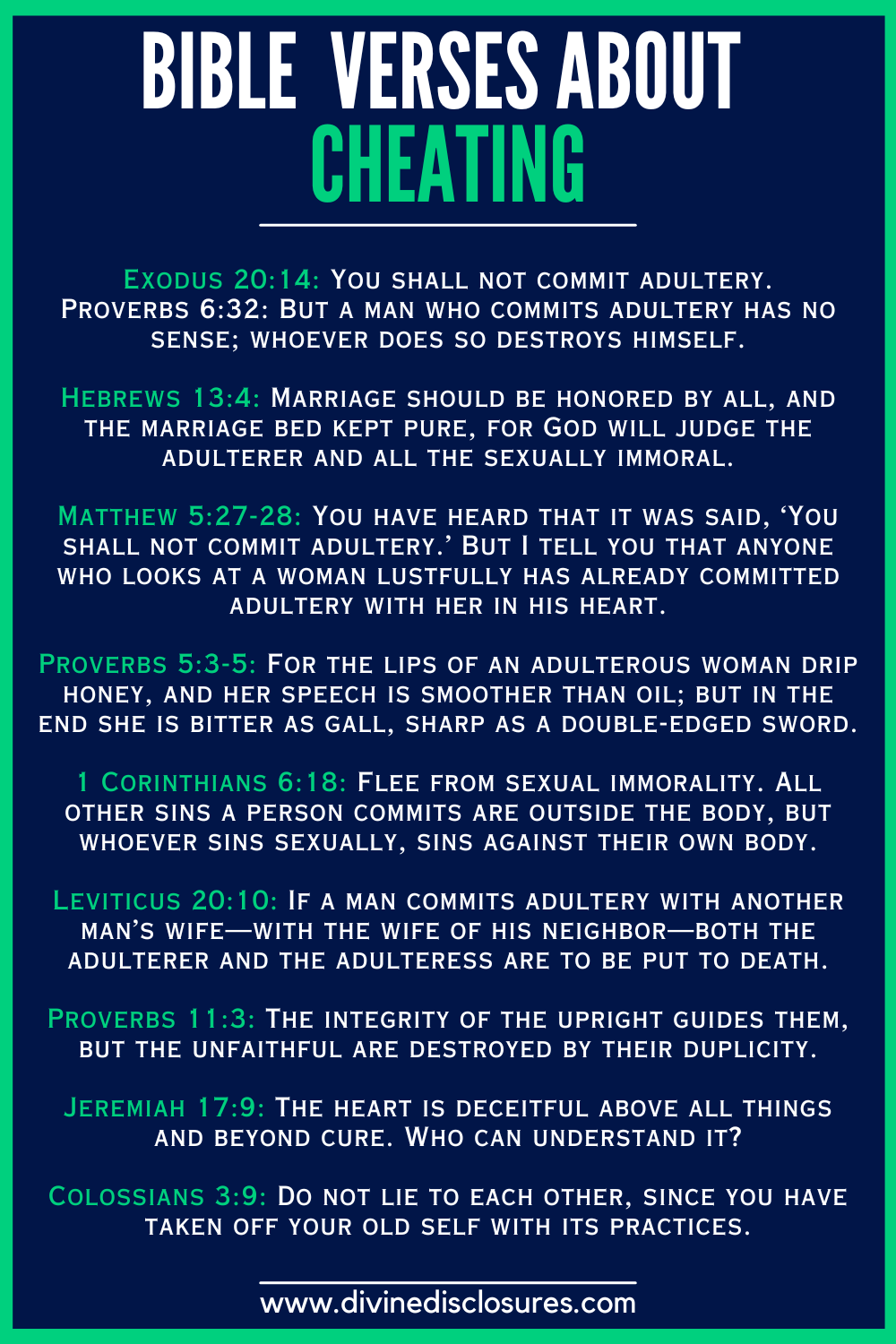 Bible Verses About Cheating