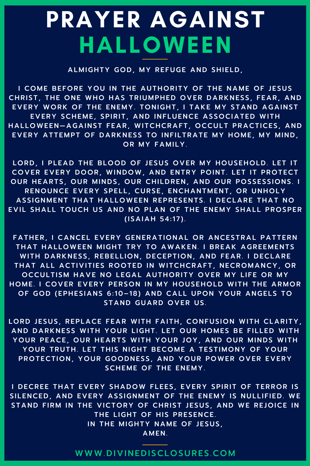 Prayer Against Halloween