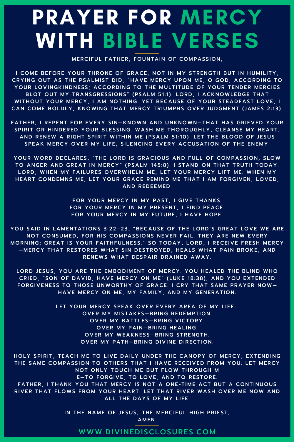 Prayer For Mercy With Bible Verses