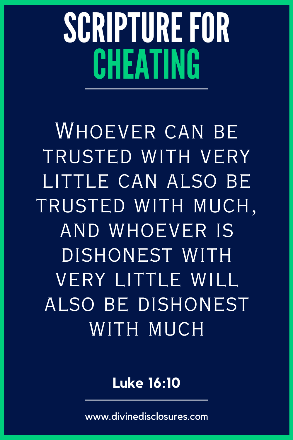 Scripture About Cheating