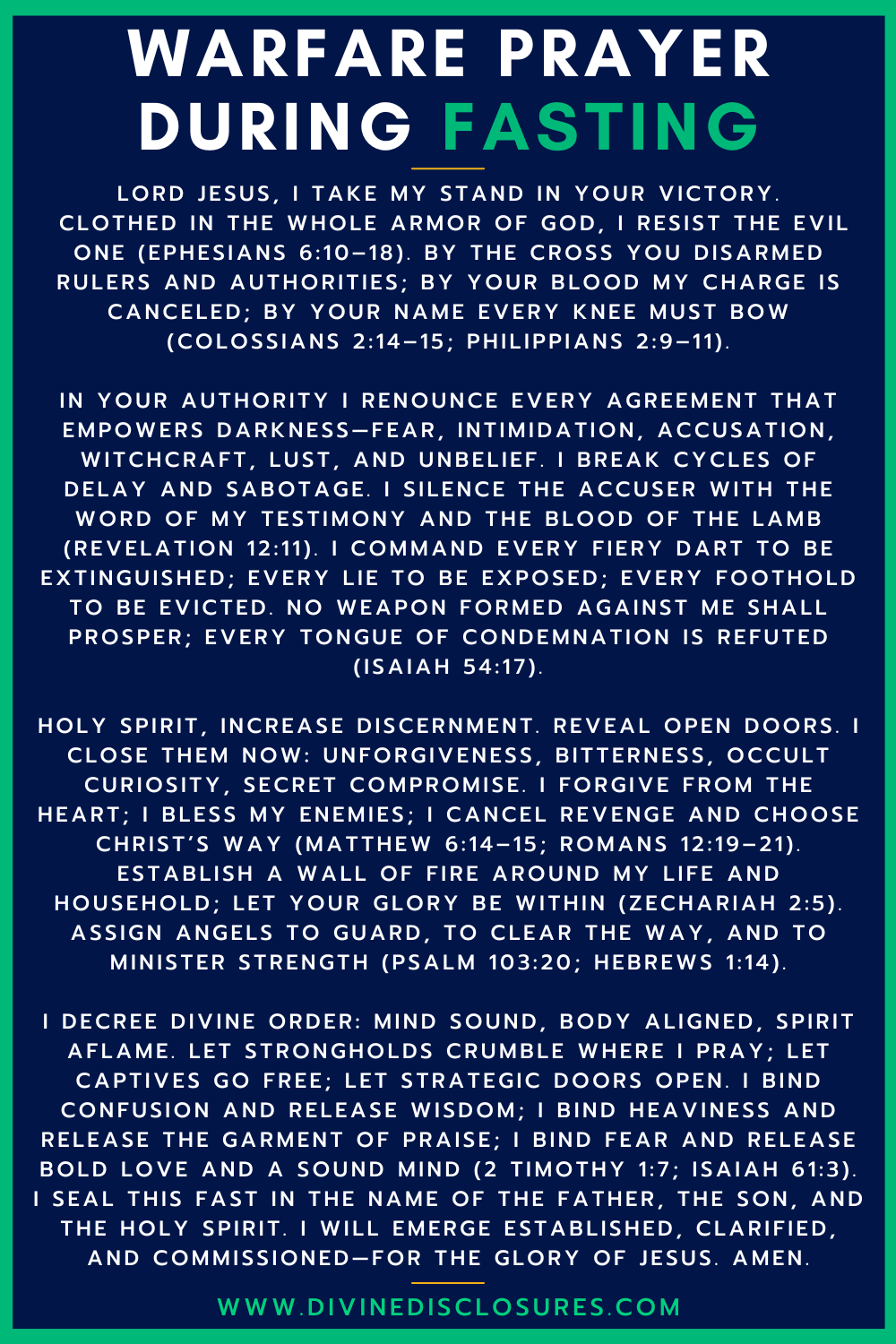 Warfare Prayer During A Fast