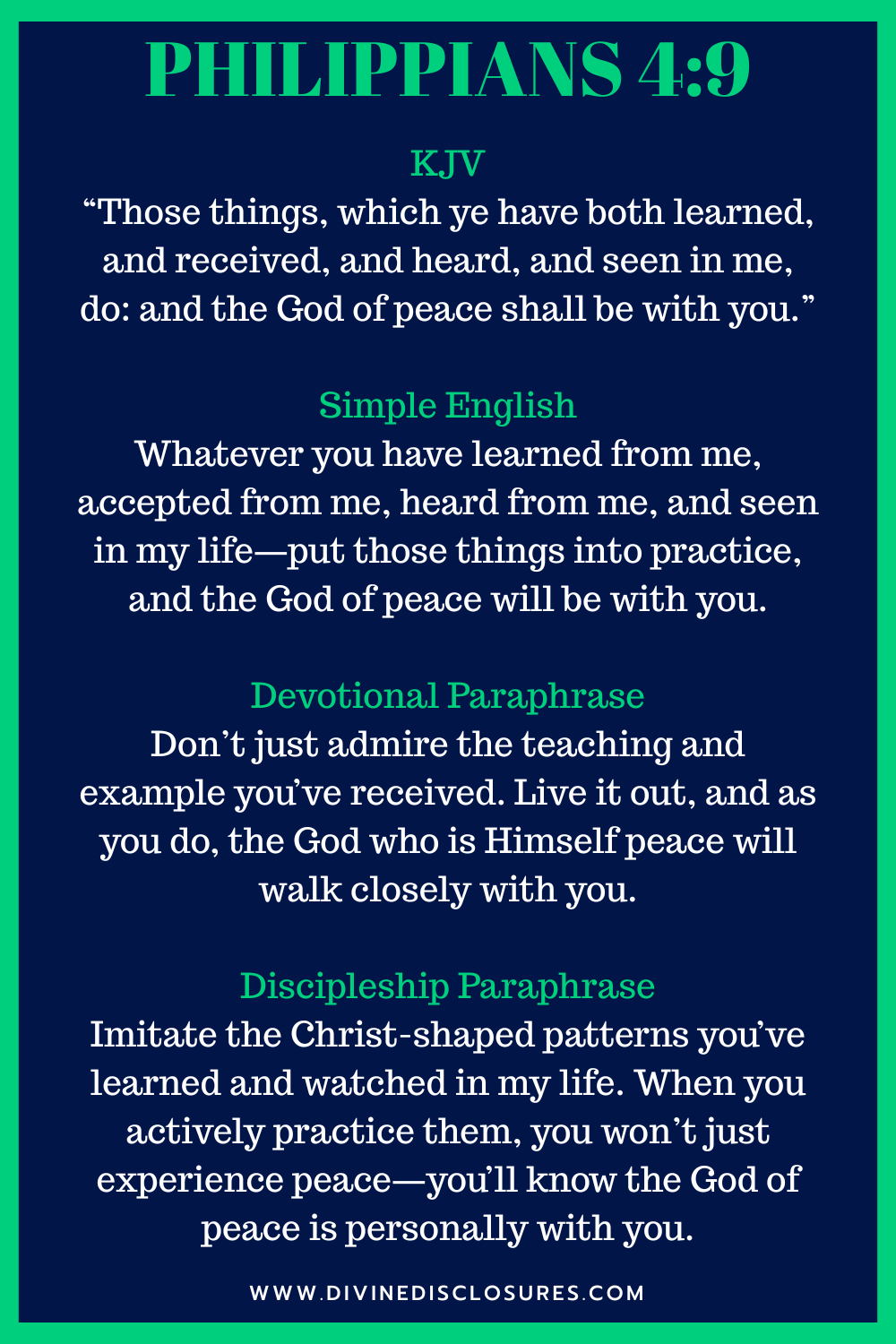 Meaning of Philippians 4:9