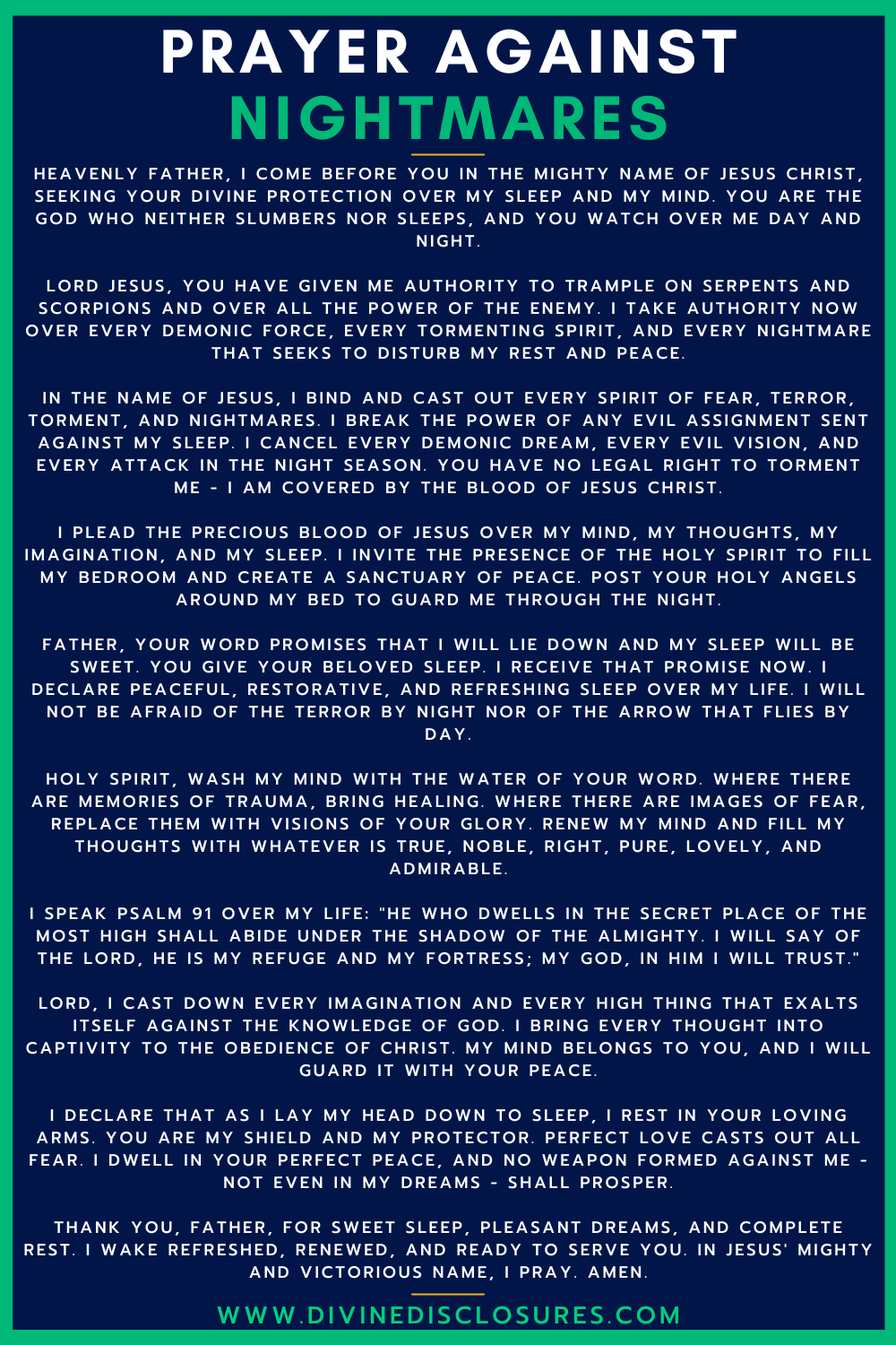 Prayer Against Nightmares