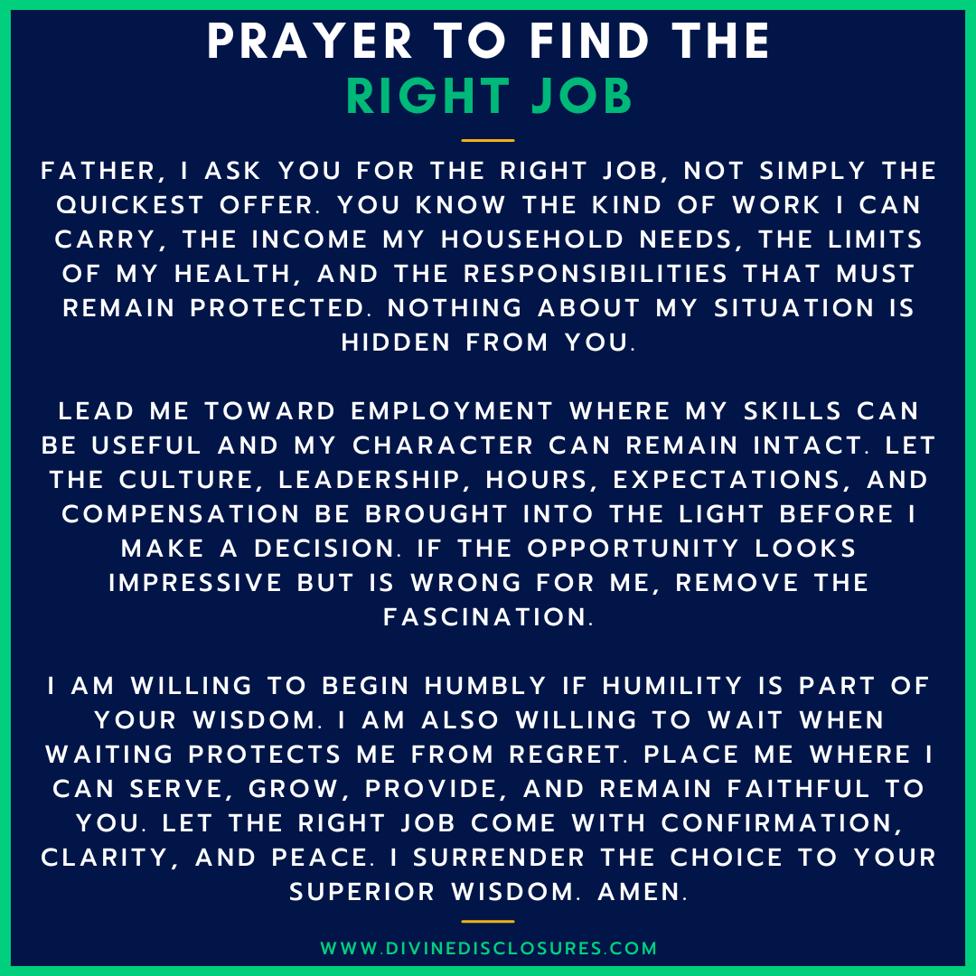 Prayer for a Job