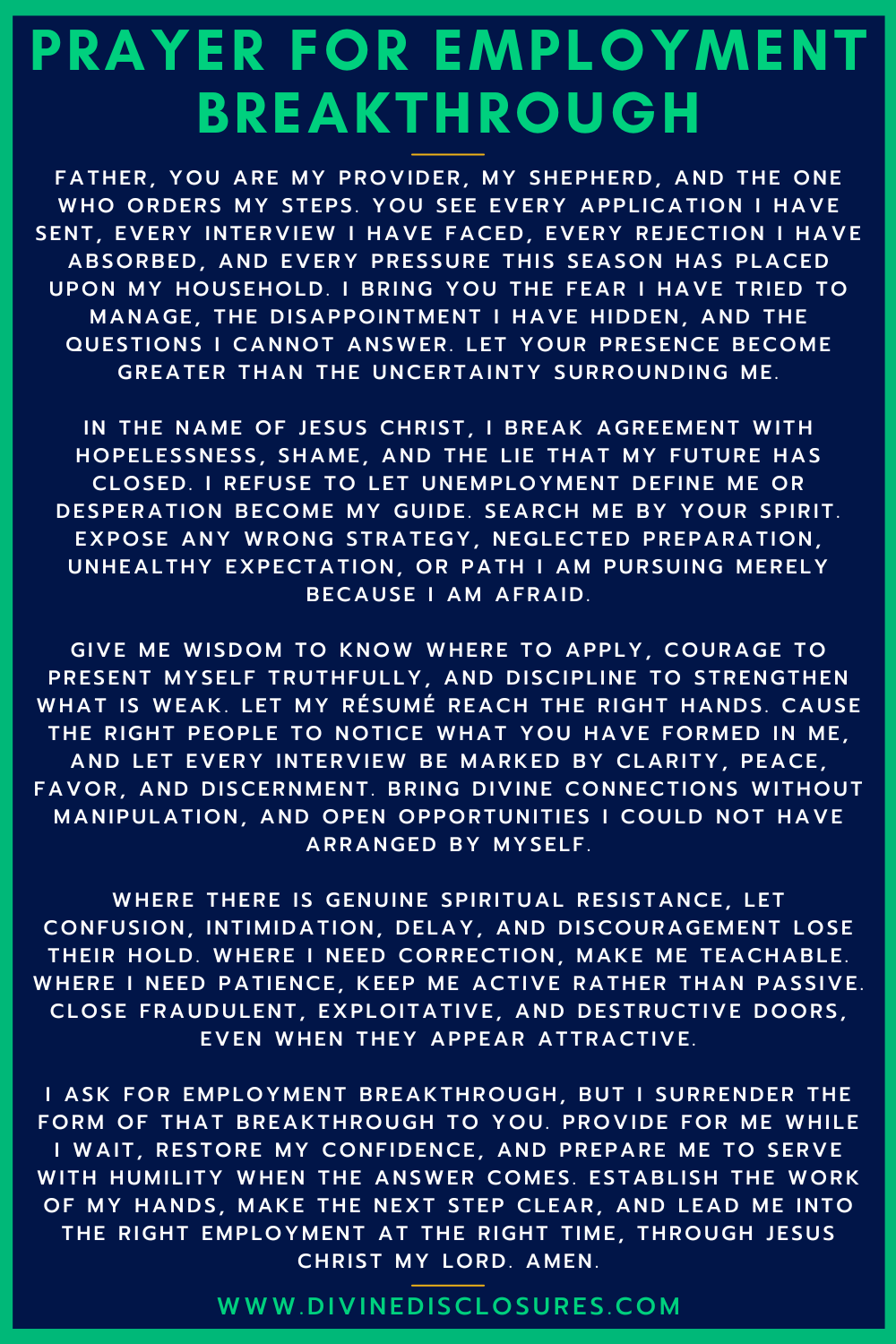 Prayer for Employment Breakthrough