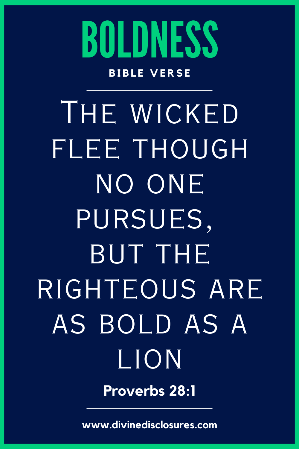 Bible Verse About Boldness - Proverbs28:1
