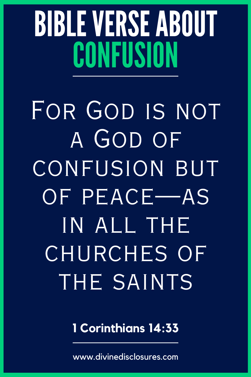 Bible Verse About Confusion