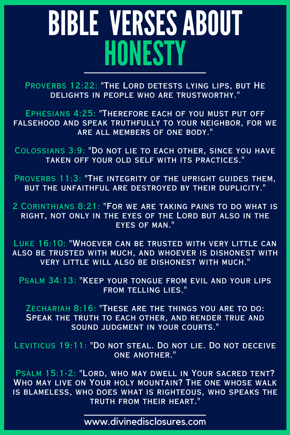Bible Verses About Honesty