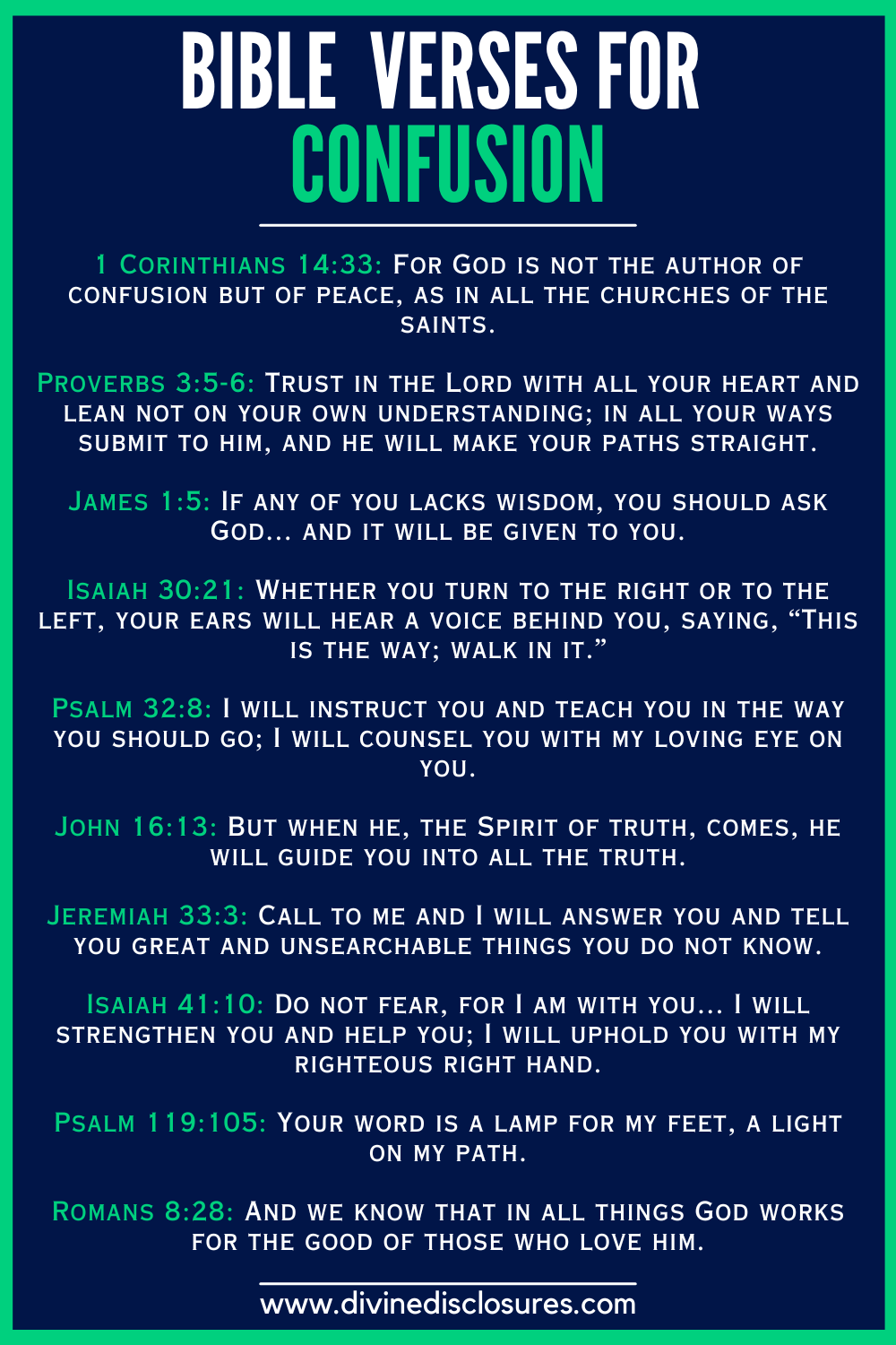 Bible Verses For Confusion