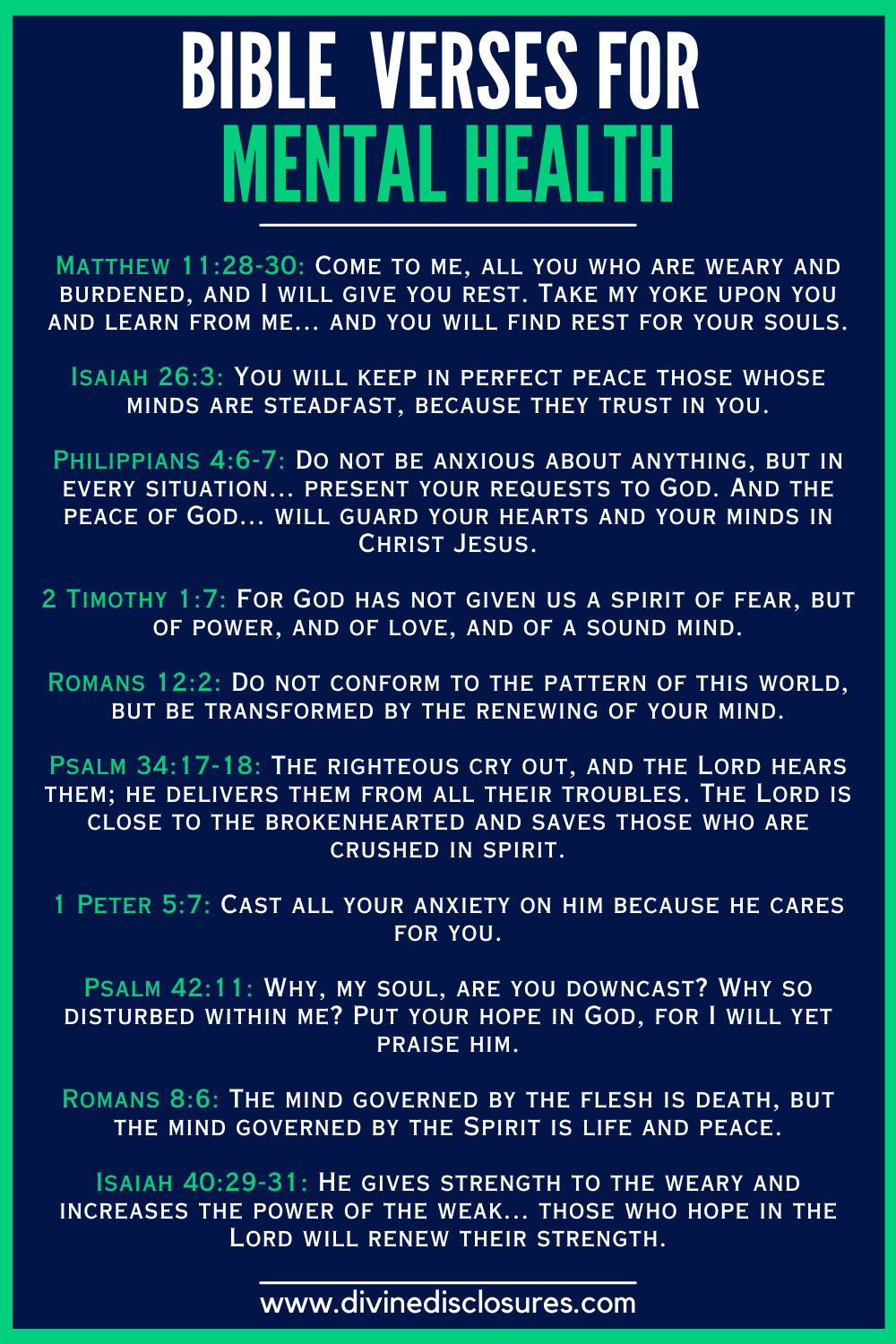 Bible Verses For Mental Health