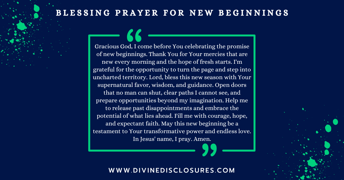 Blessing Prayer For New Beginnings