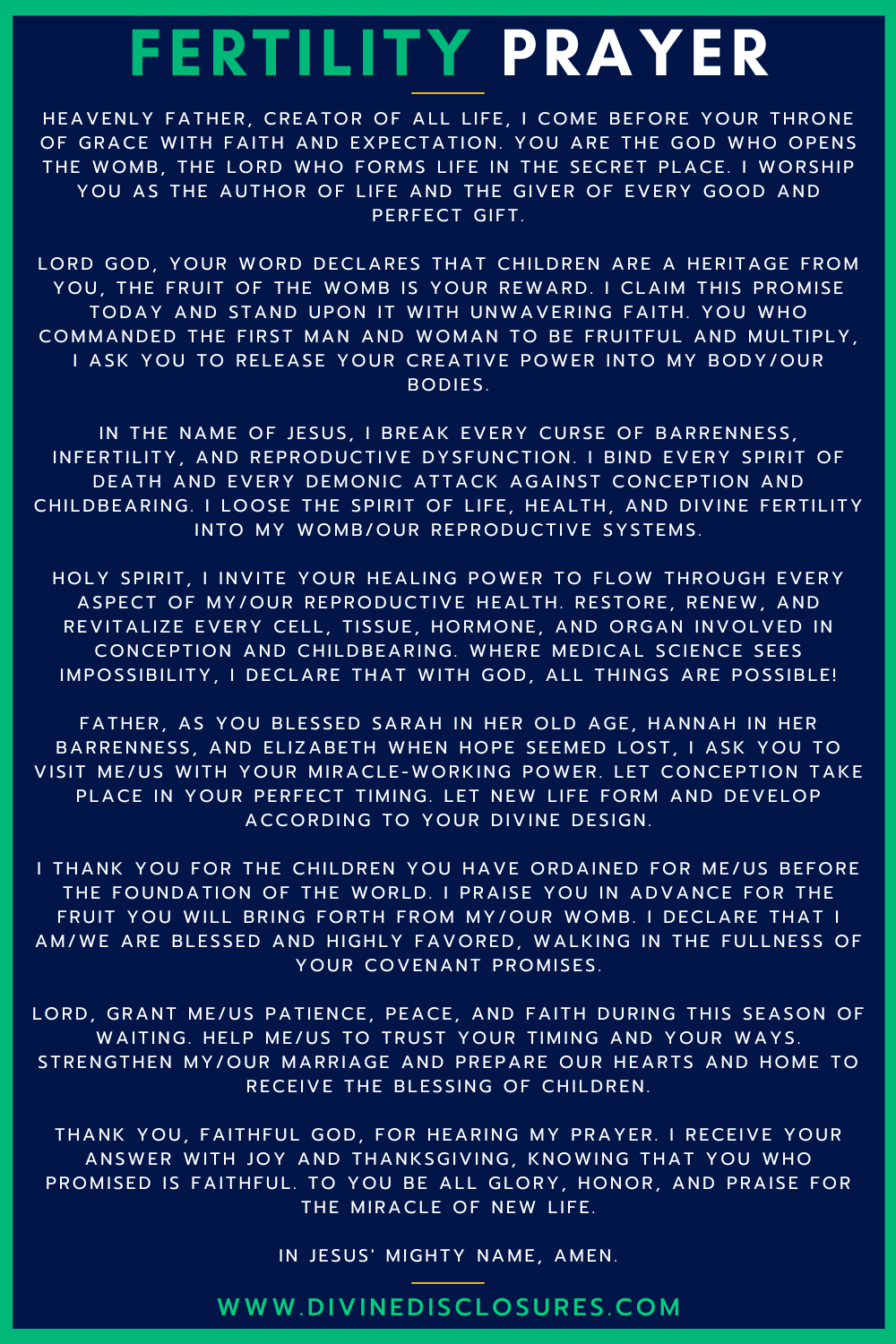 Fertility Prayer