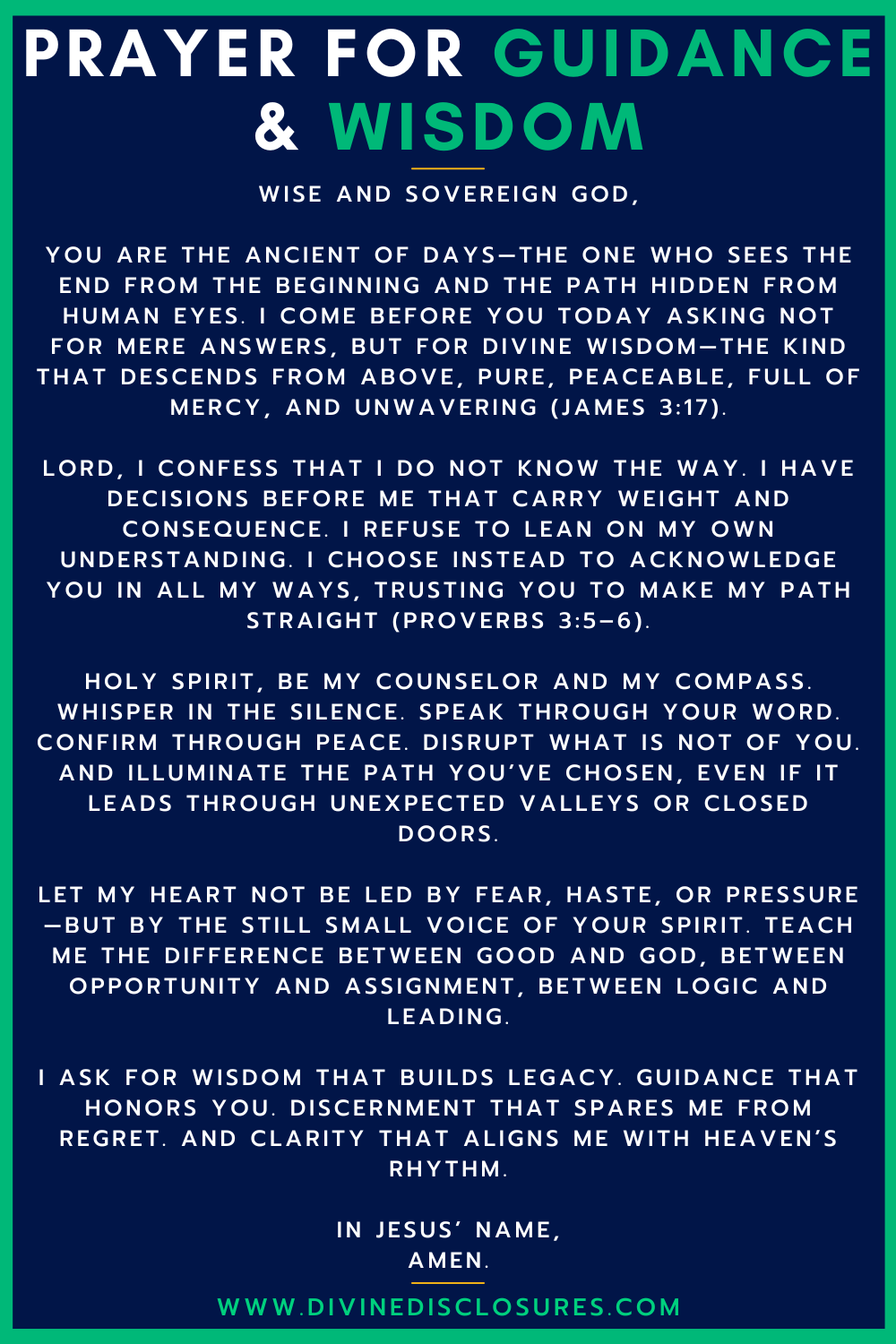 Prayer For Guidance And Wisdom