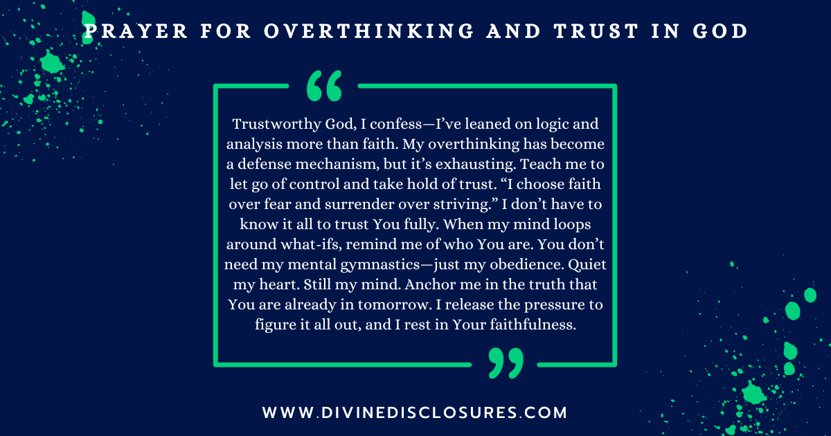 Prayer For Overthinking And Trust in God
