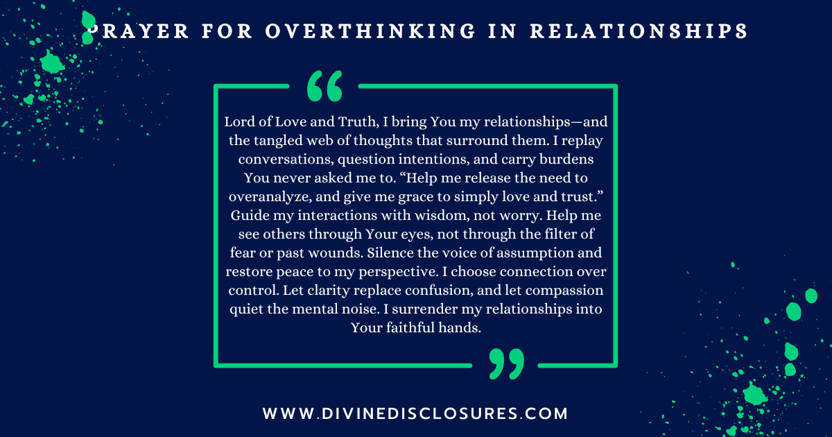 Prayer For Overthinking in Relationships