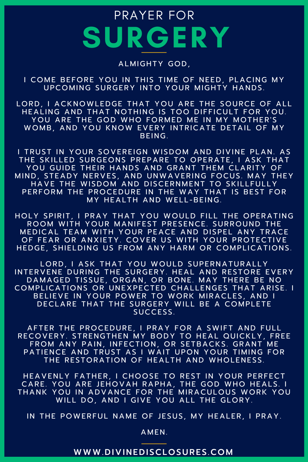 Prayer For Surgery