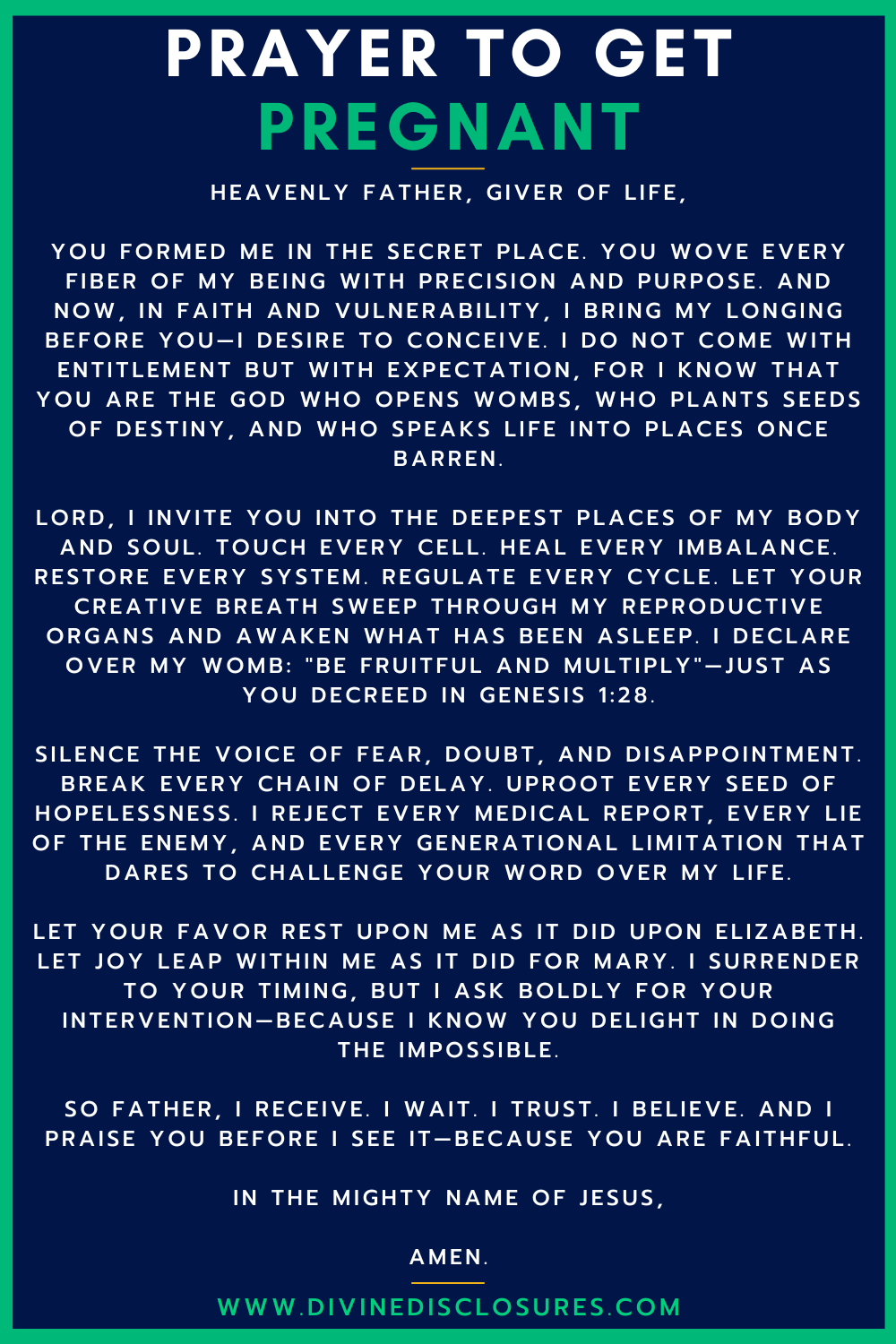 Prayer to get Pregnant