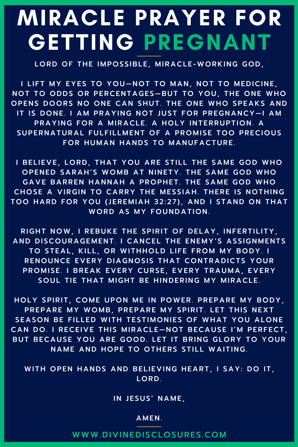 Miracle Prayer for Getting Pregnant